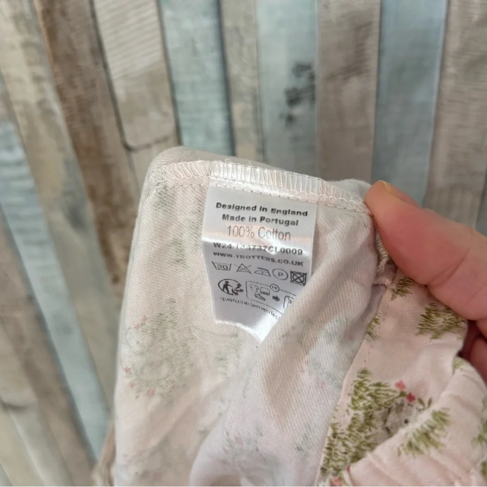 Trotters London 4 5 Pastel Pink Beatrice Bunny Cotton Pajama Sleep‎ Set Easter